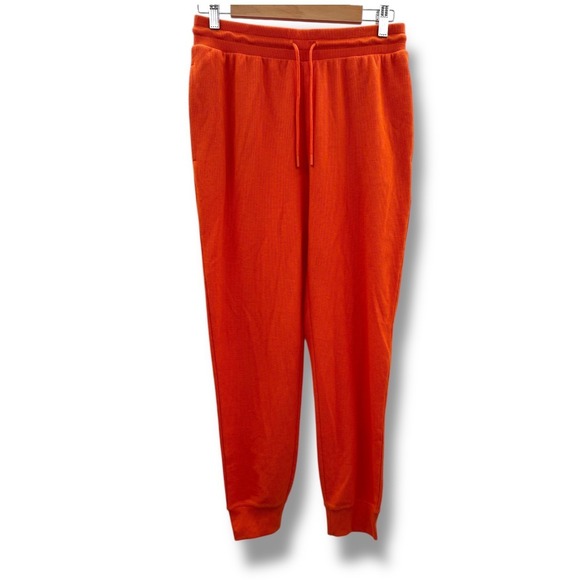 Aritzia Sunday Best Joggers Women's Medium Orange Waffle Knit Lounge Pants - Picture 1 of 8